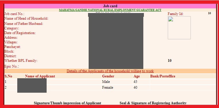 Bihar Nrega Job Card 2020 List